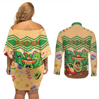 Personalised Hawaii Cinco De Mayo Couples Matching Off Shoulder Short Dress and Long Sleeve Button Shirt Funny Style LT05 - Polynesian Pride