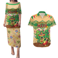 Personalised Hawaii Cinco De Mayo Couples Matching Puletasi and Hawaiian Shirt Funny Style LT05 Brown - Polynesian Pride