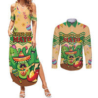 Personalised Hawaii Cinco De Mayo Couples Matching Summer Maxi Dress and Long Sleeve Button Shirt Funny Style LT05 Brown - Polynesian Pride