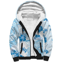 Happy Fiji Girmit Day Sherpa Hoodie Fijian Tapa With Mandala Pattern LT05 Unisex Blue - Polynesian Pride