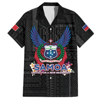 Samoa 64th Independence Anniversary Family Matching Long Sleeve Bodycon Dress and Hawaiian Shirt LT05 Dad's Shirt - Short Sleeve Black - Polynesian Pride