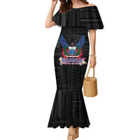 Samoa 64th Independence Anniversary Family Matching Mermaid Dress and Hawaiian Shirt LT05 Mom's Dress Black - Polynesian Pride
