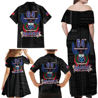 Samoa 64th Independence Anniversary Family Matching Off Shoulder Maxi Dress and Hawaiian Shirt