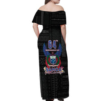 Samoa 64th Independence Anniversary Family Matching Off Shoulder Maxi Dress and Hawaiian Shirt