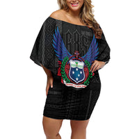 Samoa 64th Independence Anniversary Family Matching Off Shoulder Short Dress and Hawaiian Shirt