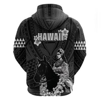 Hawaii King Kamehameha Day Parade Hoodie With Pa'u Riders Plumeria Kakau Tribal Pattern