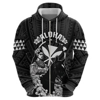 Hawaii King Kamehameha Day Parade Hoodie With Pa'u Riders Plumeria Kakau Tribal Pattern