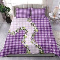Violet Hawaii Palaka Bedding Set Maile Pikake Honohono Orchid Lei