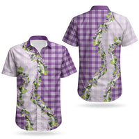 Violet Hawaii Palaka Couples Matching Summer Maxi Dress and Hawaiian Shirt Maile Pikake Honohono Orchid Lei LT05 - Polynesian Pride