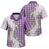 Violet Hawaii Palaka Family Matching Tank Maxi Dress and Hawaiian Shirt Maile Pikake Honohono Orchid Lei LT05 Son's Shirt Violet - Polynesian Pride