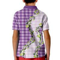 Violet Hawaii Palaka Kid Polo Shirt Maile Pikake Honohono Orchid Lei LT05 - Polynesian Pride