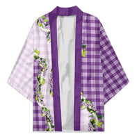 Violet Hawaii Palaka Kimono Maile Pikake Honohono Orchid Lei LT05 Unisex Violet - Polynesian Pride
