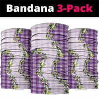 Violet Hawaii Palaka Neck Gaiter Maile Pikake Honohono Orchid Lei