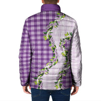 Violet Hawaii Palaka Padded Jacket Maile Pikake Honohono Orchid Lei LT05 - Polynesian Pride
