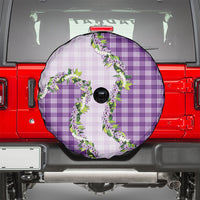 Violet Hawaii Palaka Spare Tire Cover Maile Pikake Honohono Orchid Lei