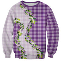 Violet Hawaii Palaka Sweatshirt Maile Pikake Honohono Orchid Lei LT05 Unisex Violet - Polynesian Pride