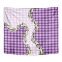 Violet Hawaii Palaka Tapestry Maile Pikake Honohono Orchid Lei