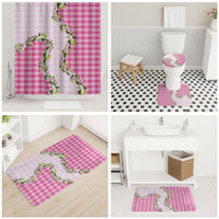 Pink Hawaii Palaka Bathroom Set Maile Pikake Honohono Orchid Lei