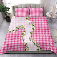 Pink Hawaii Palaka Bedding Set Maile Pikake Honohono Orchid Lei