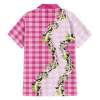 Pink Hawaii Palaka Hawaiian Shirt Maile Pikake Honohono Orchid Lei LT05 - Polynesian Pride