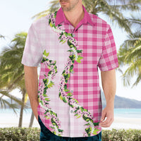 Pink Hawaii Palaka Hawaiian Shirt Maile Pikake Honohono Orchid Lei LT05 - Polynesian Pride