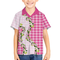 Pink Hawaii Palaka Hawaiian Shirt Maile Pikake Honohono Orchid Lei LT05 - Polynesian Pride