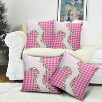 Pink Hawaii Palaka Pillow Cover Maile Pikake Honohono Orchid Lei