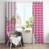 Pink Hawaii Palaka Window Curtain Maile Pikake Honohono Orchid Lei
