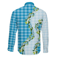 Blue Hawaii Palaka Family Matching Mermaid Dress and Hawaiian Shirt Maile Pikake Honohono Orchid Lei LT05 Son's Shirt Blue - Polynesian Pride