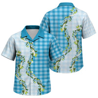 Blue Hawaii Palaka Family Matching Tank Maxi Dress and Hawaiian Shirt Maile Pikake Honohono Orchid Lei LT05 Son's Shirt Blue - Polynesian Pride