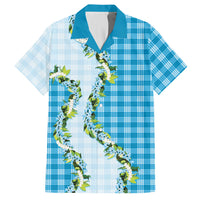 Blue Hawaii Palaka Hawaiian Shirt Maile Pikake Honohono Orchid Lei LT05 Blue - Polynesian Pride