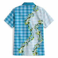 Blue Hawaii Palaka Hawaiian Shirt Maile Pikake Honohono Orchid Lei LT05 - Polynesian Pride