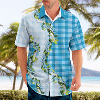 Blue Hawaii Palaka Hawaiian Shirt Maile Pikake Honohono Orchid Lei LT05 - Polynesian Pride