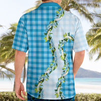 Blue Hawaii Palaka Hawaiian Shirt Maile Pikake Honohono Orchid Lei LT05 - Polynesian Pride
