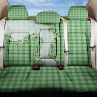 Green Hawaii Palaka Back Car Seat Cover Maile Pikake Honohono Orchid Lei
