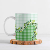 Green Hawaii Palaka Ceramic Mug Maile Pikake Honohono Orchid Lei LT05 Green - Polynesian Pride