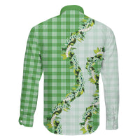 Green Hawaii Palaka Family Matching Off Shoulder Maxi Dress and Hawaiian Shirt Maile Pikake Honohono Orchid Lei LT05 Son's Shirt Green - Polynesian Pride