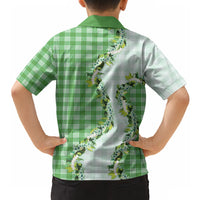 Green Hawaii Palaka Hawaiian Shirt Maile Pikake Honohono Orchid Lei LT05 - Polynesian Pride
