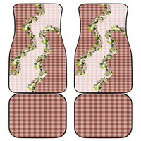 Mocha Hawaii Palaka Car Mats Maile Pikake Honohono Orchid Lei