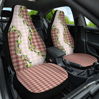 Mocha Hawaii Palaka Car Seat Cover Maile Pikake Honohono Orchid Lei LT05 One Size Mocha - Polynesian Pride