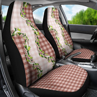 Mocha Hawaii Palaka Car Seat Cover Maile Pikake Honohono Orchid Lei LT05 - Polynesian Pride