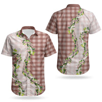 Mocha Hawaii Palaka Couples Matching Summer Maxi Dress and Hawaiian Shirt Maile Pikake Honohono Orchid Lei LT05 - Polynesian Pride
