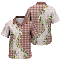 Mocha Hawaii Palaka Family Matching Mermaid Dress and Hawaiian Shirt Maile Pikake Honohono Orchid Lei LT05 Son's Shirt Mocha - Polynesian Pride