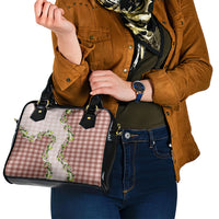 Mocha Hawaii Palaka Shoulder Handbag Maile Pikake Honohono Orchid Lei