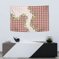 Mocha Hawaii Palaka Tapestry Maile Pikake Honohono Orchid Lei