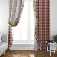 Mocha Hawaii Palaka Window Curtain Maile Pikake Honohono Orchid Lei