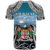 Personalised Happy 54th Fiji Day T Shirt Forever Fiji With Tapa Tribal Pattern LT05 - Polynesian Pride