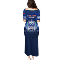 Samoa Rugby Family Matching Puletasi Dress and Hawaiian Shirt World Cup 2023 Coat Of Arms With Polynesian Pattern LT05 - Polynesian Pride