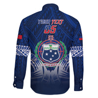 Custom Samoa Rugby Family Matching Short Sleeve Bodycon Dress and Hawaiian Shirt World Cup 2023 Coat Of Arms With Polynesian Pattern LT05 - Polynesian Pride