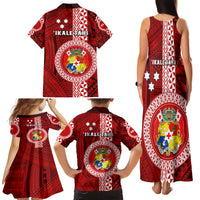 Tonga Rugby Family Matching Tank Maxi Dress and Hawaiian Shirt World Cup 2023 Coat Of Arms Ngatu Pattern LT05 - Polynesian Pride